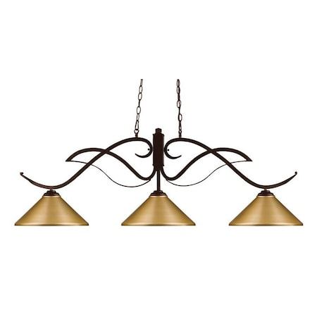 Z-Lite Phoenix 3 Light Island/Billiard, Bronze & Satin Gold 126BRZ-MSG